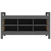 Halbankje 110x40x60 cm massief grenenhout grijs - thumbnail