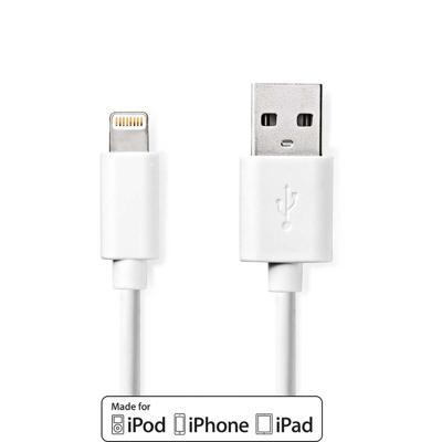 Sync and Charge-Kabel | Apple Lightning 8-Pins Male - USB-A Male | 1,0 m | Wit
