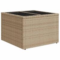 7-delige Loungeset met kussens poly rattan beige - thumbnail