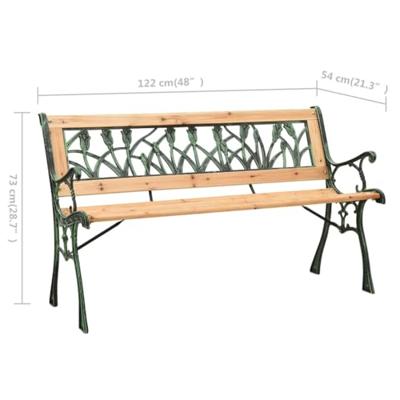 VidaXL Tuinbank 122 cm gietijzer en massief vurenhout