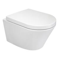 Wiesbaden Vesta spoelrandloos wandcloset compact 47cm met zitting wit - thumbnail