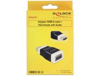 Delock 65586 HDMI / VGA Adapter [1x HDMI-stekker - 1x D-sub bus 15-polig] Zwart, Wit - thumbnail