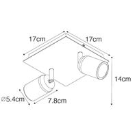 QAZQA Moderne badkamer spot zwart vierkant 2-lichts IP44 - Ducha - thumbnail