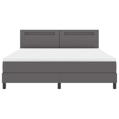 Boxspringbed met matras in grijs, super king size, faux leer