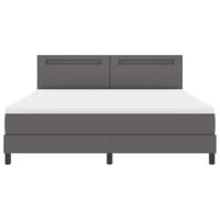 Boxspringbed met matras in grijs, super king size, faux leer - thumbnail