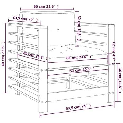 Tuinstoelen 2 st met kussens massief douglashout Tuinstoelen 2 st met kussens massief douglashout