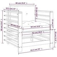 Tuinstoelen 2 st met kussens massief douglashout - thumbnail