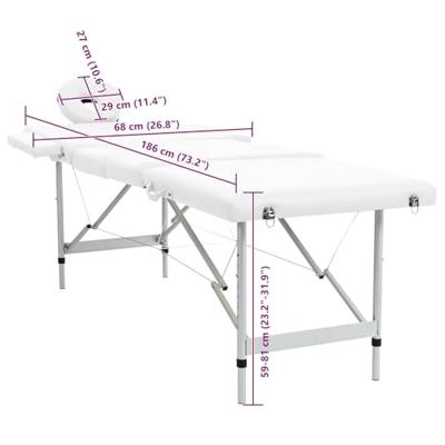 VidaXL Massagetafel inklapbaar met aluminium frame (vier delen / crèmewit) VidaXL Massagetafel inklapbaar met aluminium frame (vier delen / crèmewit)