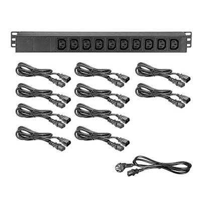 Adam Hall 87471IEC stroomverdeler met 10 IEC outlets en kabels
