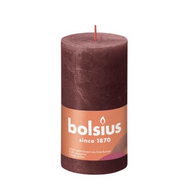 Bolsius stompkaars rustiek shine 6.8x13cm velvet red