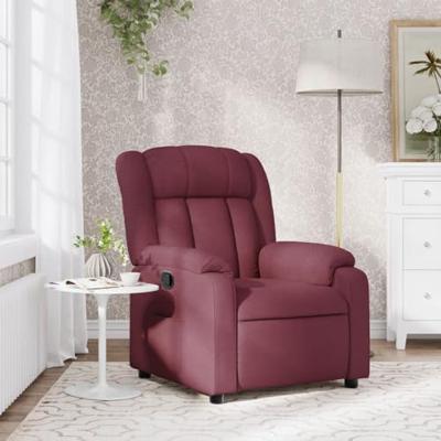 Fauteuil verstelbaar stof wijnrood