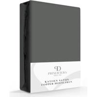 Primaviera Deluxe Topper Satijn Hoeslaken Antraciet 140 x 200 cm - thumbnail