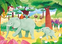 Clementoni legpuzzel Jungle junior 2 in 1 karton 40 stukjes - thumbnail