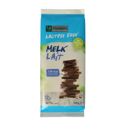 Damhert Lactose Free Chocoladetablet melk glutenvrij Damhert Lactose Free Chocoladetablet melk glutenvrij
