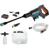 GARDENA aquaclean 24/18 v p4a premium set drukreiniger (grijs/turquoise, 14800-31, accu inbegrepen) - thumbnail