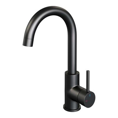 Wastafelmengkraan Brauer Black Carving Coldstart Opbouw Hoog Gebogen Ronde Hendel Mat Zwart Brauer Wastafelmengkraan Brauer Black Carving Coldstart Opbouw Hoog Gebogen Ronde Hendel Mat Zwart Brauer
