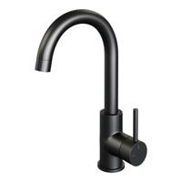 Wastafelmengkraan Brauer Black Carving Coldstart Opbouw Hoog Gebogen Ronde Hendel Mat Zwart Brauer - thumbnail