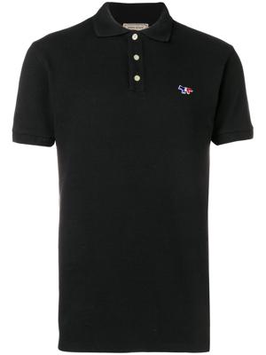 Maison Kitsuné tricolor fox polo shirt - Black