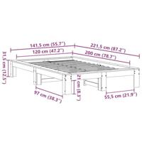 Bedframe zonder matras massief grenenhout 120x200 cm - thumbnail