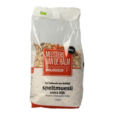 Muesli spelt extra rijk bio 575 Gram Muesli spelt extra rijk bio 575 Gram