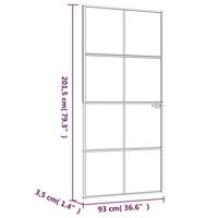 VidaXL Binnendeur 93x201,5 cm gehard glas en aluminium smal zwart - thumbnail