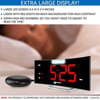 Wekker met vibratie Kwarts Zwart Geemarc 1558317 Wake n Shake curve - thumbnail