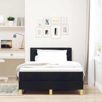 Boxspring bed met matras met hoofdeinde Zwart 120 x 200 cm Stof - thumbnail