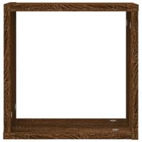 Wandrekken kubus 2 st 30x15x30 cm gerookt bruin eiken - thumbnail