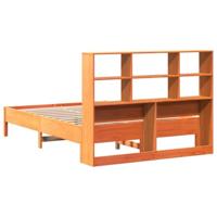 Bed met boekenkast zonder matras grenenhout wasbruin 120x190 cm - thumbnail