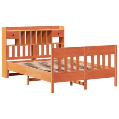 Bedframe zonder matras massief grenenhout wasbruin 160x200 cm