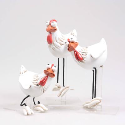 Season Inspired Decoration Kip frits met bungelbeentjes set a 3