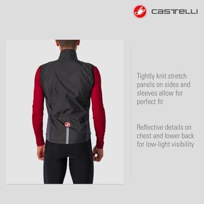 Castelli Squadra stretch mouwloos vest zwart heren L Castelli Squadra stretch mouwloos vest zwart heren L