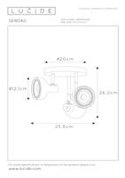 Lucide SENSAS - Plafondspot - Ø 25,8 cm - 3xGU10 (ES111) - Zwart - thumbnail