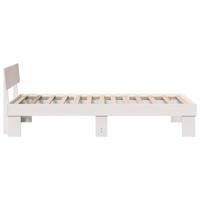 Bedframe met hoofdeinde Wit 100 x 200 cm Massief grenenhout - thumbnail