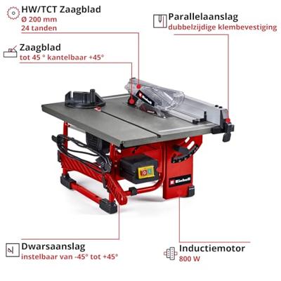 Einhell TC-TS 8 I Tafelcirkelzaag 200 mm 230 V Einhell TC-TS 8 I Tafelcirkelzaag 200 mm 230 V