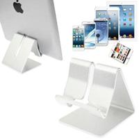 Aluminum Stand Desktop Holder For iPad iPhone Galaxy Huawei Xiaomi HTC Sony and other Mobile Phones or Tablets(Silver) - thumbnail