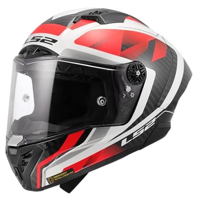 LS2 integraalhelm "ff805 thunder carbon gp diamond helmet ff805 thunder gp raute xxl white/red