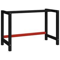 Werkbankframe 120x57x79 cm metaal zwart en rood - thumbnail