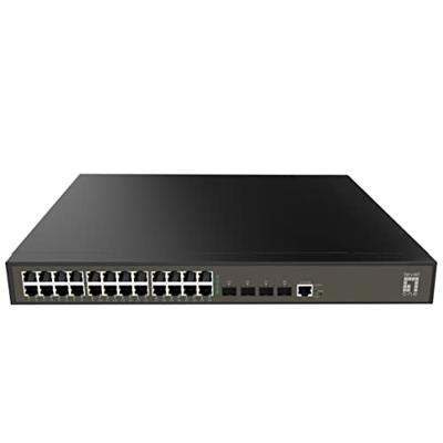 LevelOne GEL-2871 28-Port L2 Plus Managed Gigabit Switch, 24 x Gigabit RJ45, 4 x Gigabit SFP