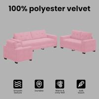 Bankstel 3 pcs Roze 221 x 80 x 80 cm Fluweel - thumbnail