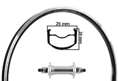 Kgs voorwiel 28 inch (622) velg ryde stratos/zilver zwart vaste as