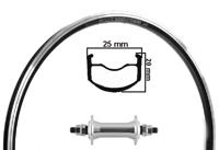 Kgs voorwiel 28 inch (622) velg ryde stratos/zilver zwart vaste as - thumbnail