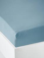 Effen jersey hoeslaken van Oeko-Tex® denim blauw - thumbnail