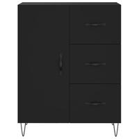 Dressoir 69,5x34x90 cm bewerkt hout zwart - thumbnail