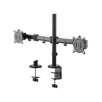 One For All Smart Dual black Monitor-tafelbeugel Aantal monteerbare displays: 2 Display(s) 33 cm (13) - 81,3 cm (32) Zwart In hoogte verstelbaar, Zwenkbaar,