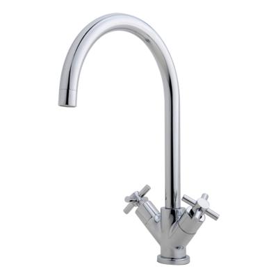 Wiesbaden Cross keukenmengkraan 2-knops chroom