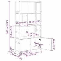 Boekenkast Gerookt eiken 80 x 30 x 155,5 cm Bewerkt hout - thumbnail