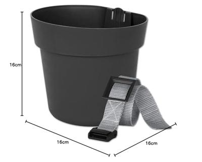 Balkonbak set Conny ø16 cm - steengrijs