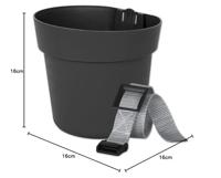 Balkonbak set Conny ø16 cm - steengrijs - thumbnail