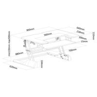 Neomounts ns-ws100white sit/stand workplace 1 monitor, 15 kg, height adjust: 130 - 500 - thumbnail
